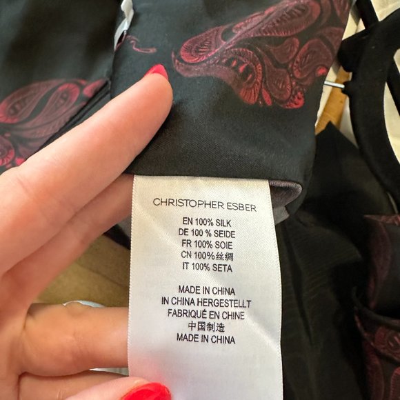 Christopher Esber Ruched Silk Crop Top Skirt Set Paisley Print Sz 10 Black Multi - Picture 4 of 12